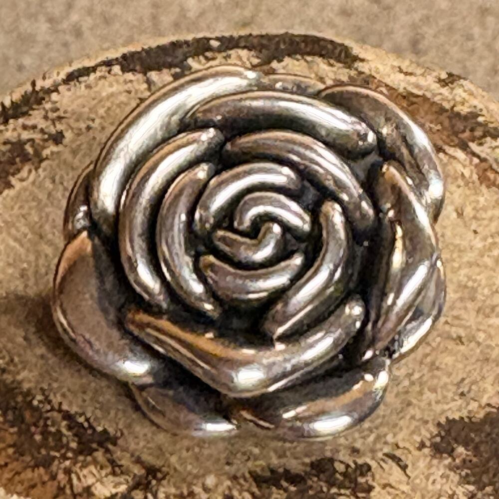Sterling Silver Rose Ring Size 7 w/ Layered Petals Vintage